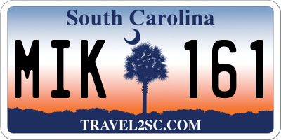 SC license plate MIK161