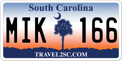 SC license plate MIK166