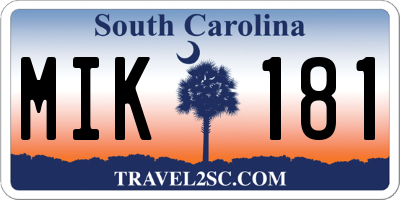 SC license plate MIK181