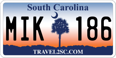 SC license plate MIK186