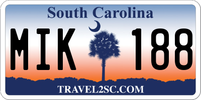 SC license plate MIK188