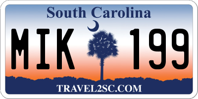 SC license plate MIK199