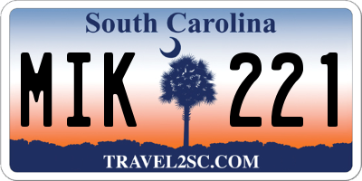 SC license plate MIK221