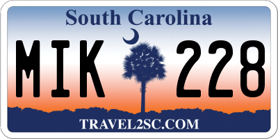 SC license plate MIK228