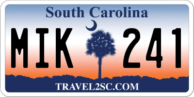 SC license plate MIK241