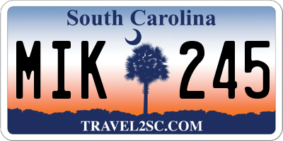 SC license plate MIK245