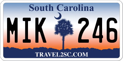 SC license plate MIK246