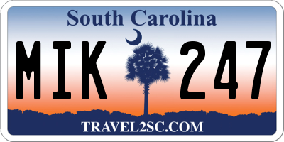 SC license plate MIK247