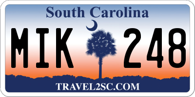 SC license plate MIK248