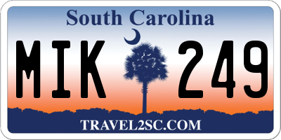 SC license plate MIK249