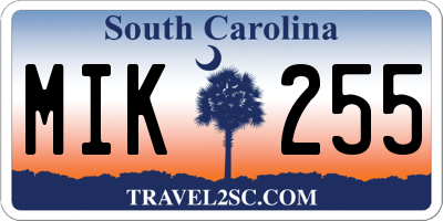 SC license plate MIK255
