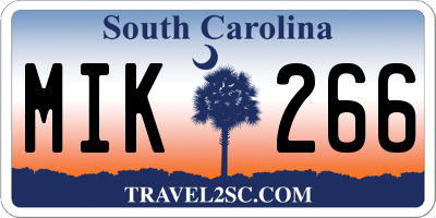 SC license plate MIK266