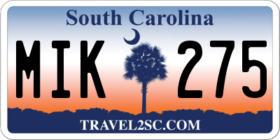 SC license plate MIK275