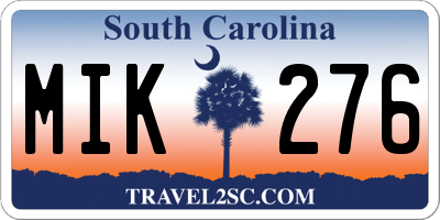 SC license plate MIK276