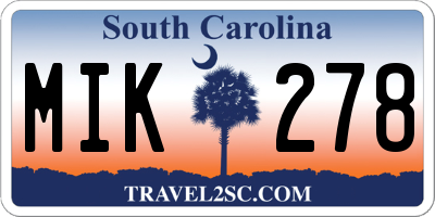 SC license plate MIK278