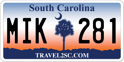 SC license plate MIK281