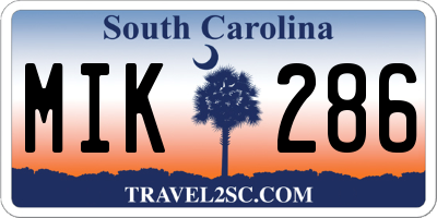 SC license plate MIK286