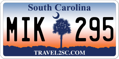 SC license plate MIK295