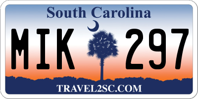 SC license plate MIK297