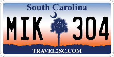 SC license plate MIK304