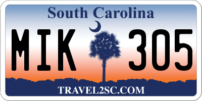 SC license plate MIK305