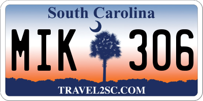 SC license plate MIK306