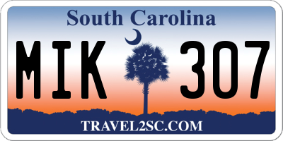 SC license plate MIK307