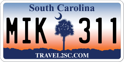 SC license plate MIK311