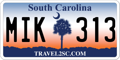 SC license plate MIK313