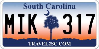SC license plate MIK317