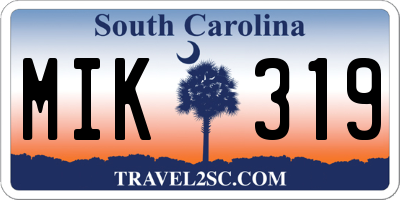 SC license plate MIK319
