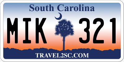 SC license plate MIK321