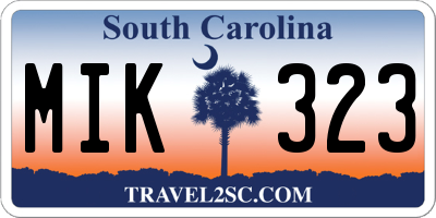 SC license plate MIK323