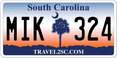SC license plate MIK324