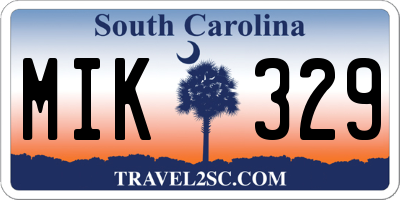 SC license plate MIK329