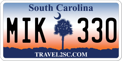 SC license plate MIK330