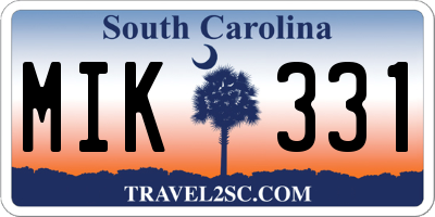 SC license plate MIK331