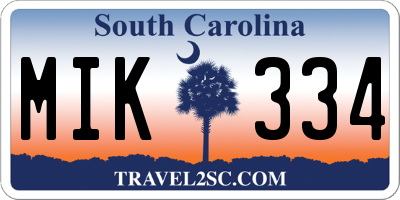 SC license plate MIK334