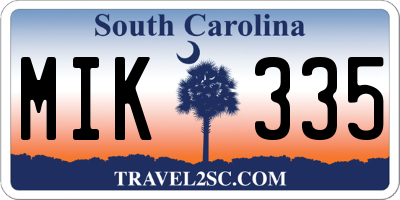 SC license plate MIK335