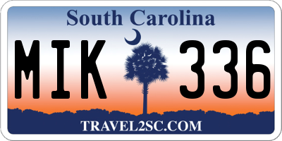 SC license plate MIK336