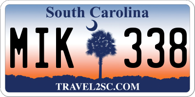 SC license plate MIK338