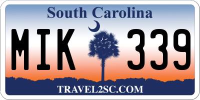 SC license plate MIK339