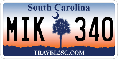 SC license plate MIK340