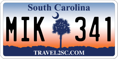 SC license plate MIK341