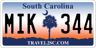 SC license plate MIK344