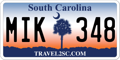 SC license plate MIK348