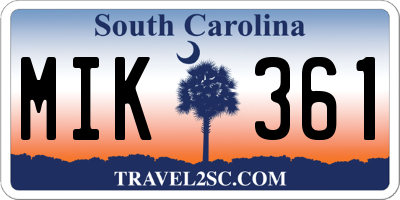 SC license plate MIK361