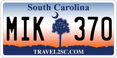 SC license plate MIK370