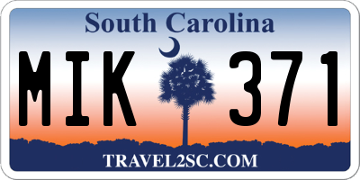 SC license plate MIK371