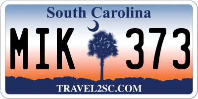 SC license plate MIK373